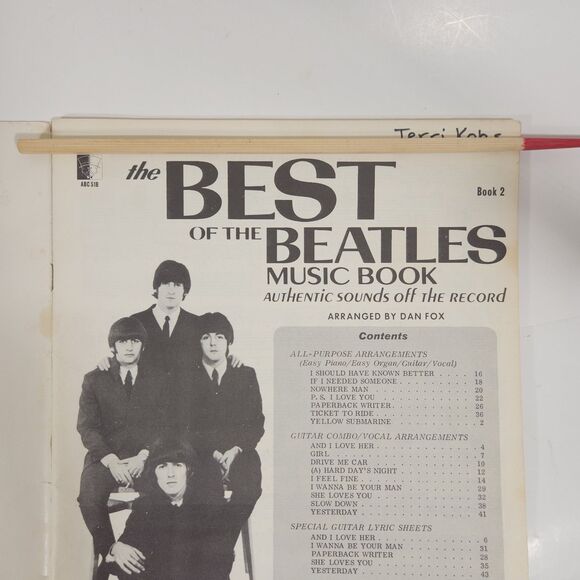 Vintage Beatles Music Book Best Of #2 PB 48 Pages 27 Songs - Picture 8 of 9